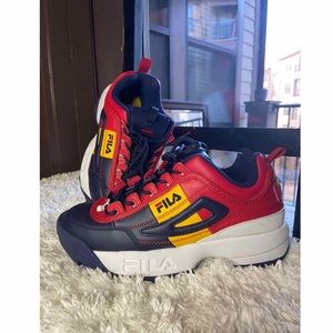 FILA Disruptor Red, Blue and Yellow